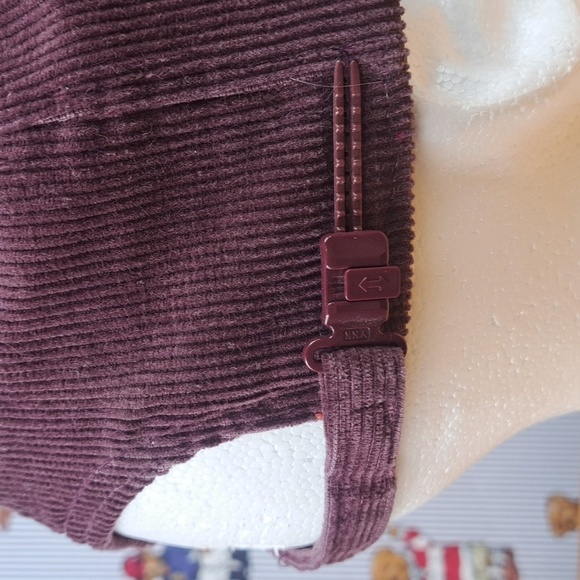 Vintage 80s Virginia Coal corduroy rope brim patched zip tab wine red hat - Picture 4 of 8